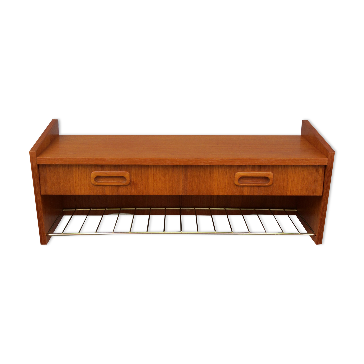 Scandinavian teak wall shelf