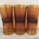 Lot de 6 verres à eau vintage ambre