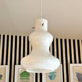 White opaline pendant lamp by Massimo Vignelli for Gino Vistosi, Murano