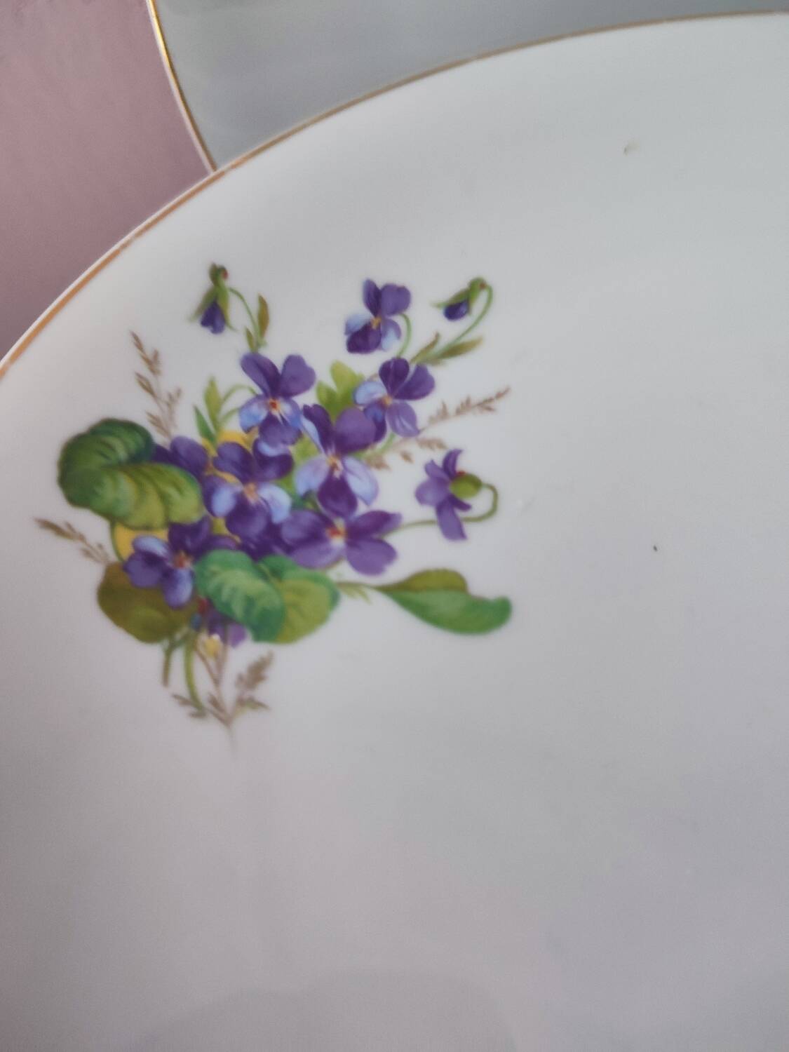 Set of 11 plates, Baudour porcelain