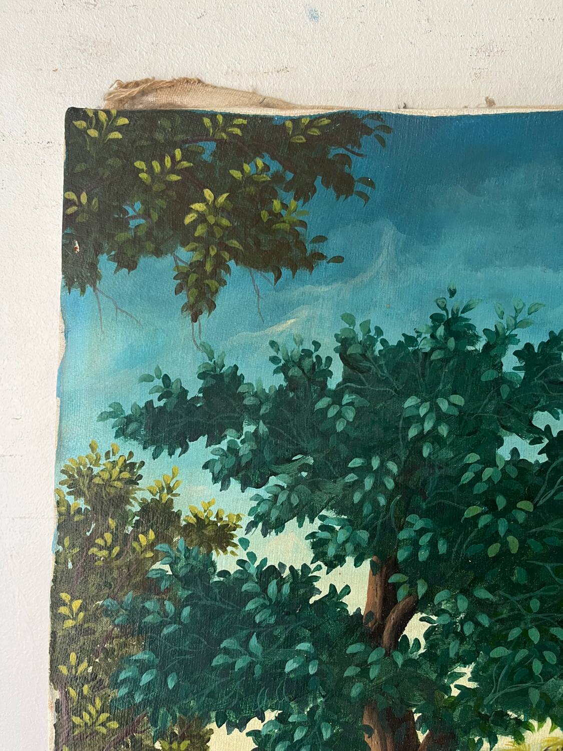 Soldiers and horses lost in the forest, signed