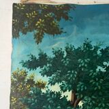 Soldiers and horses lost in the forest, signed