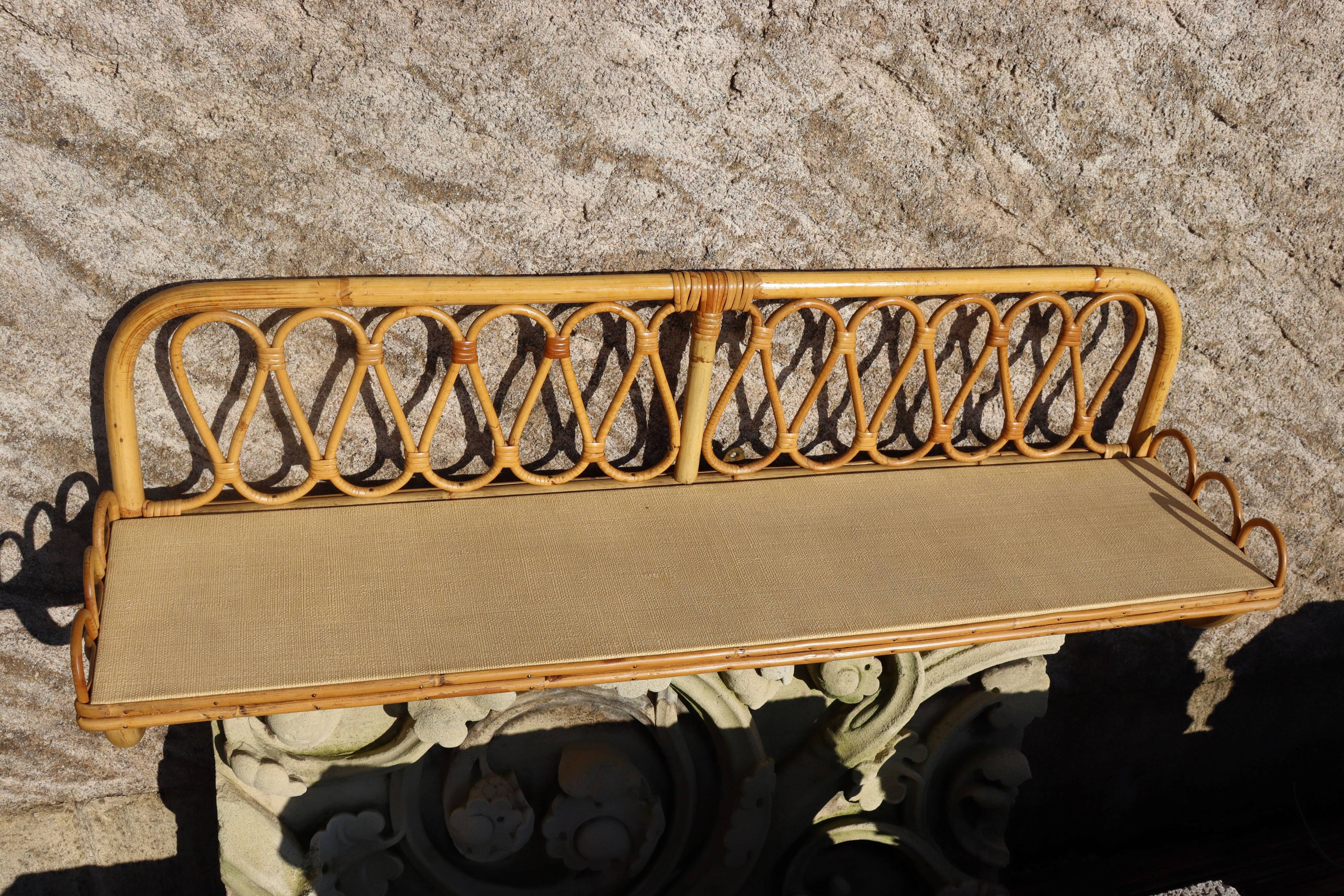 Large rattan wall shelf