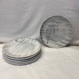 Set of 6 flat plates Niderviller model Kitten