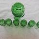 Service a orangeade verre moulé vert décor bulles