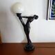 Lampe danseuse nue design 70's 80's- art déco globe boule