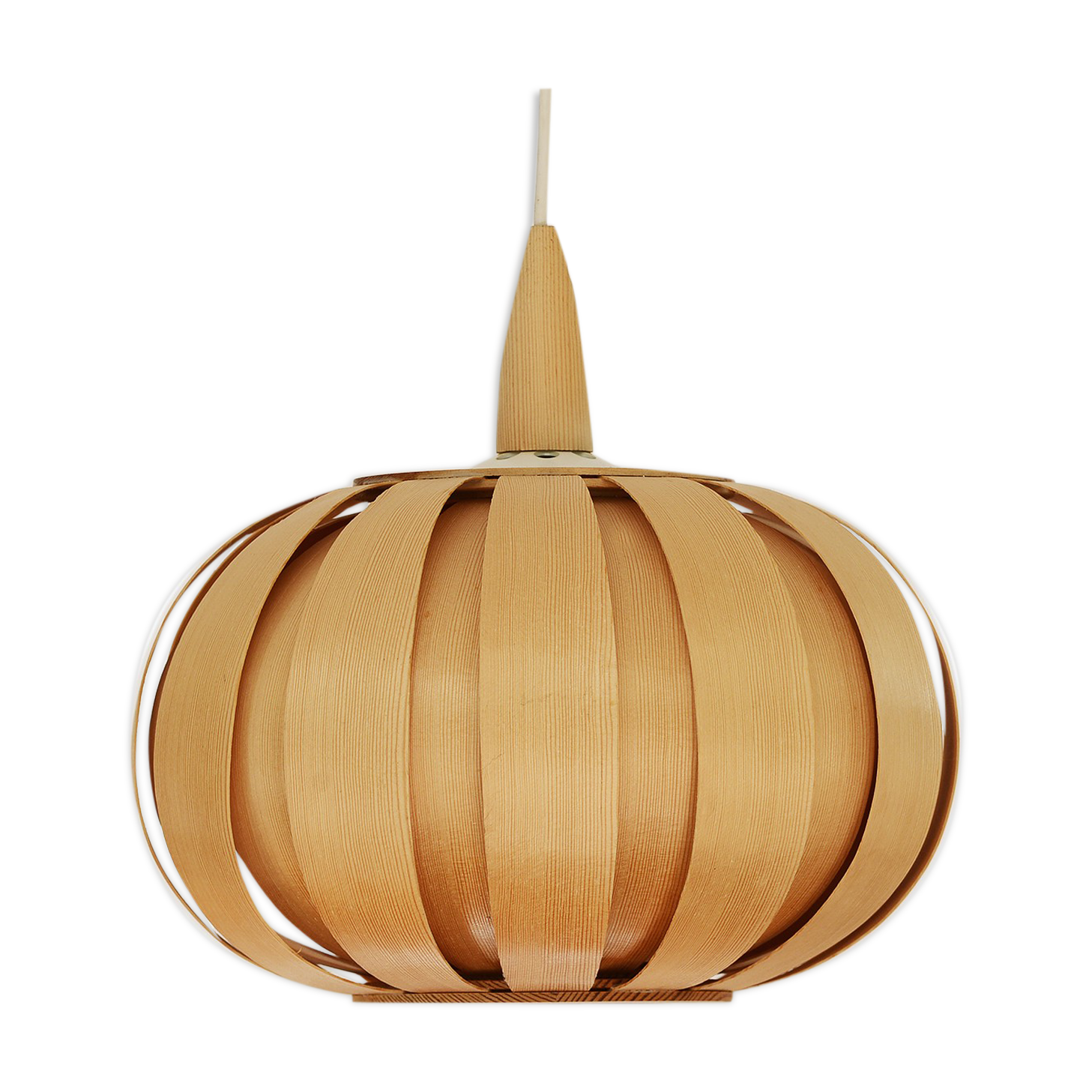 Pine veneer pendant light, Sweden 1970