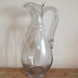 Large cider pitcher in blown glass Normandy 19th century