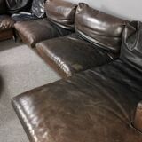 Gigantic modular leather sofa design for 12 people.