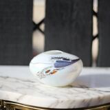 Vintage vase, small iridescent glass vase with patterns, blown glass, collection, interior decoration