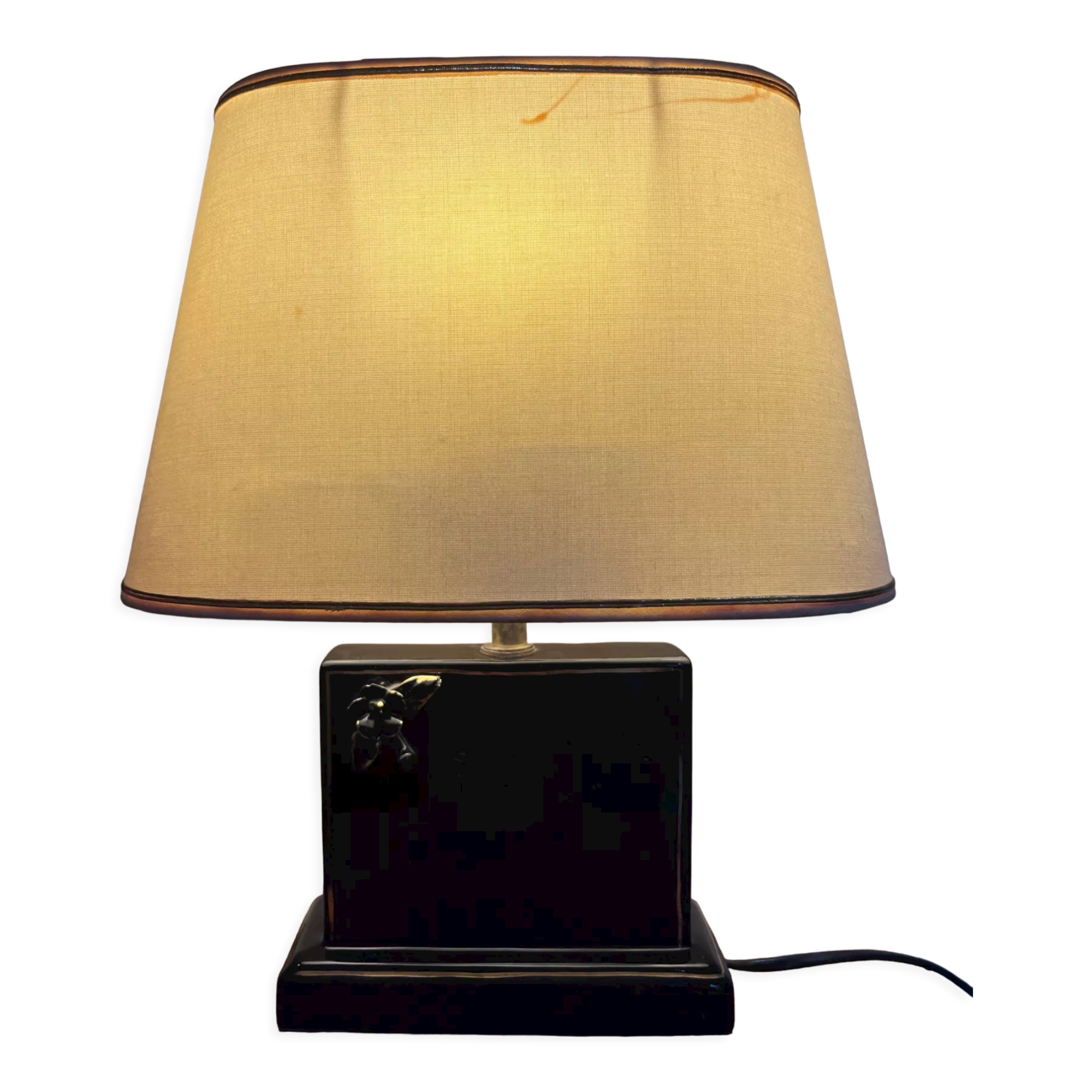 Ceramic lamp with rose decoration