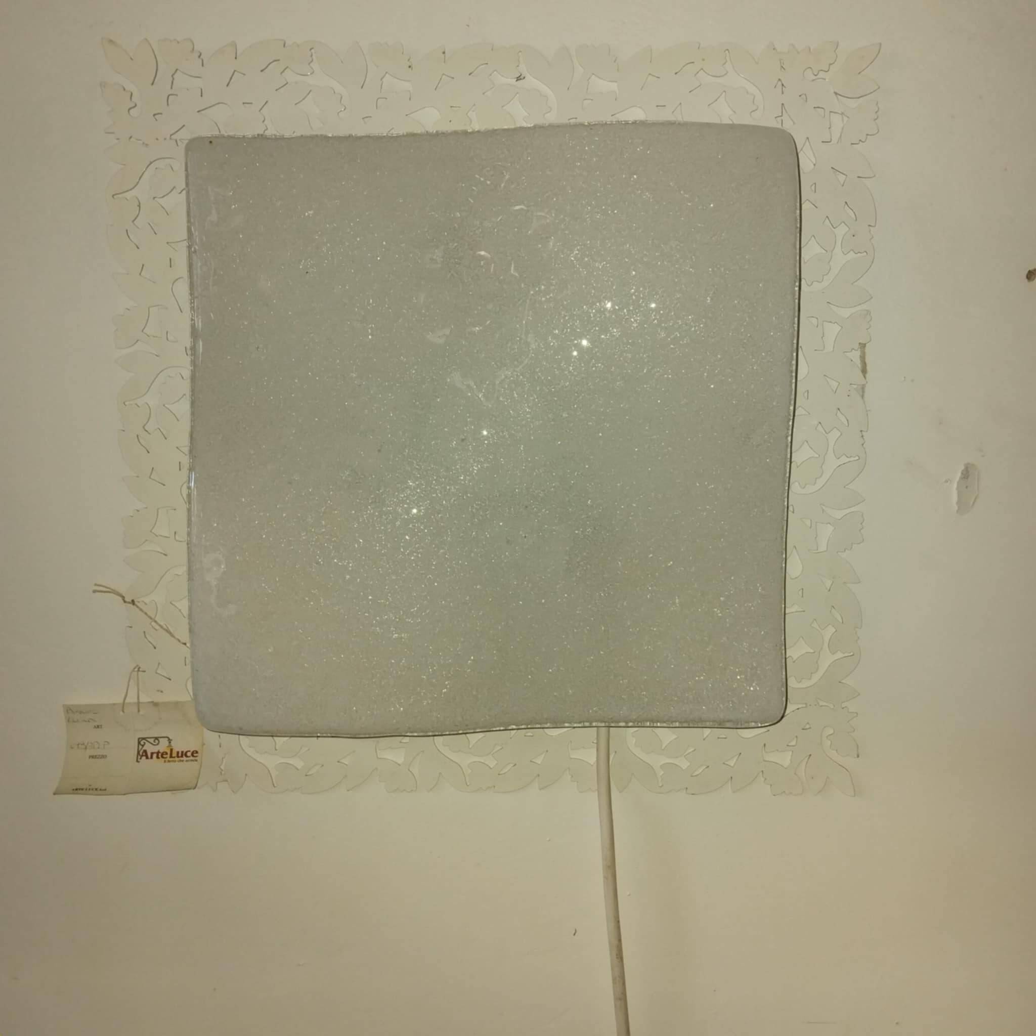 ARTELUCE applique murale carrée en verre de Murano et métal années 70/80