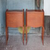 Pair of wooden bedside tables, vintage bedside table, side table.