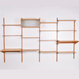 Scandinavian oak hanging bookcase - 1970