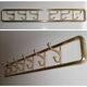86cm art-deco brass coat rack with 6 folding hooks, austria, 1930s