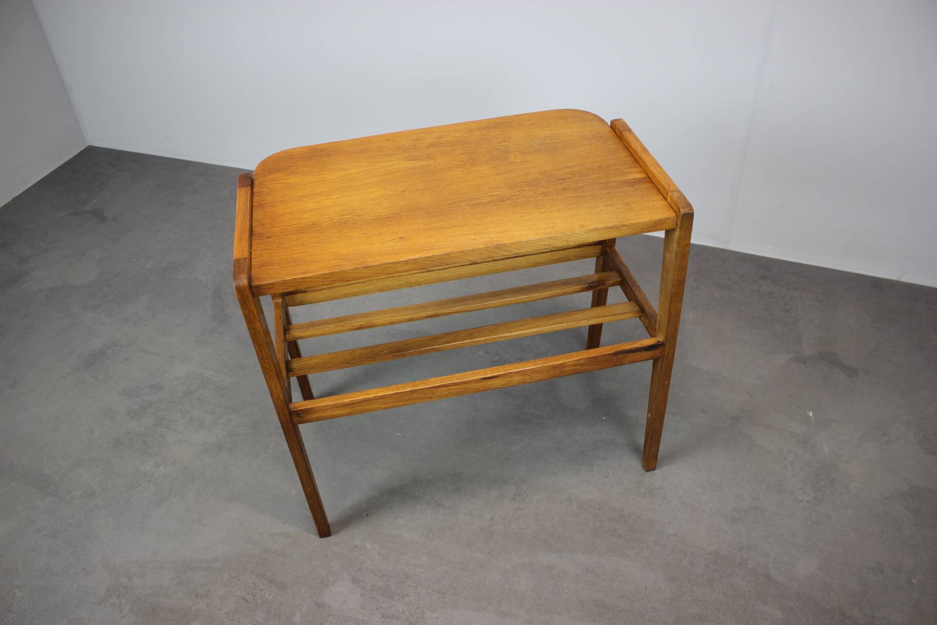 1960s oak side table, Czechoslovakia
