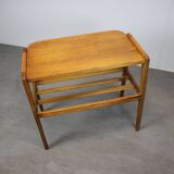 1960s oak side table, Czechoslovakia