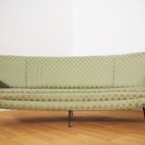 Curved silk sofa by Gigi Radice, 1950