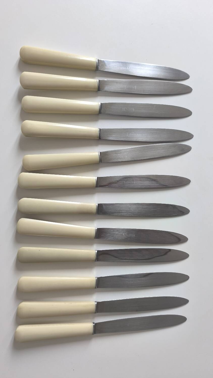 Set of 12 stainless steel and bakelite knives
