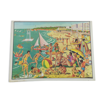 Affiche scolaire mdi plage & moisson
