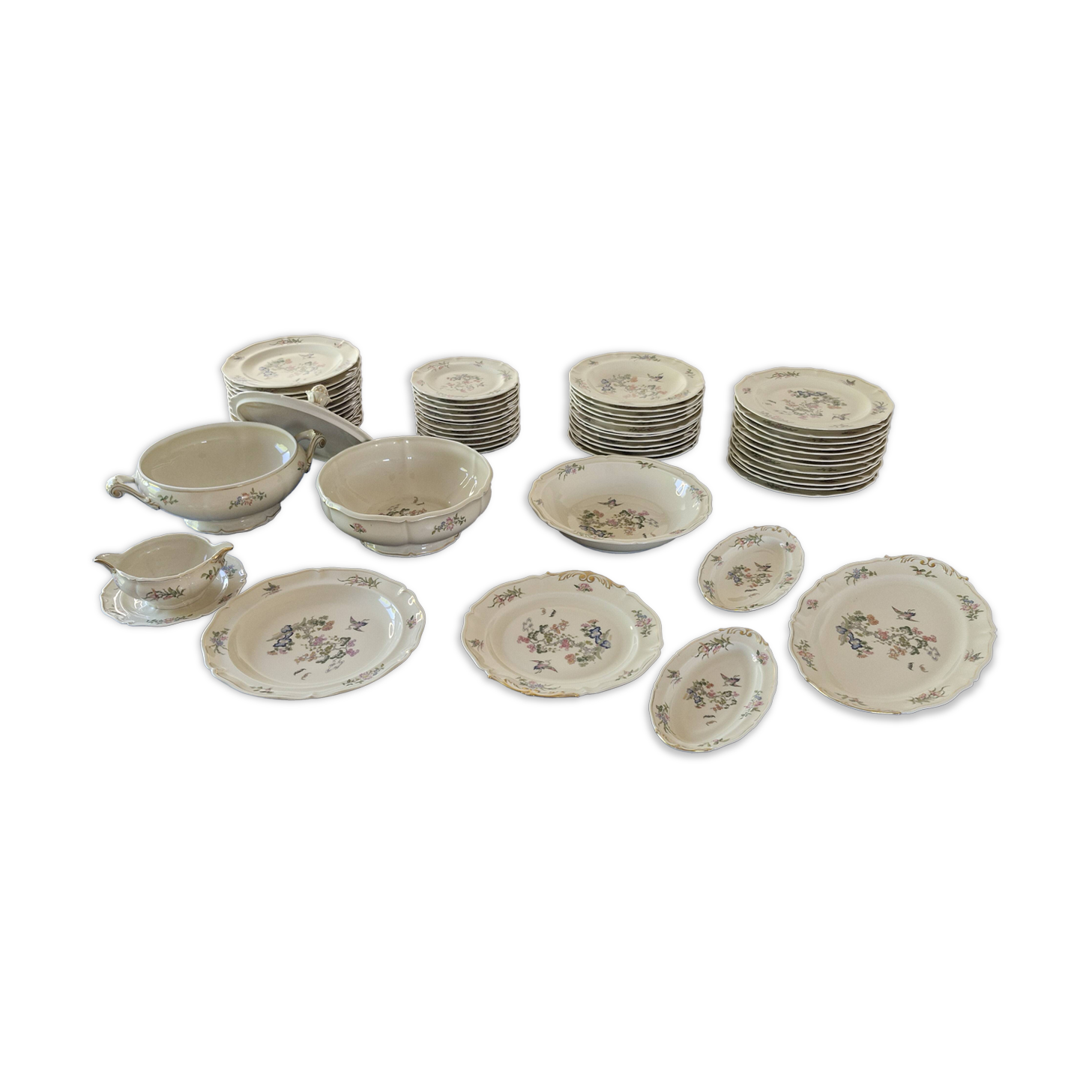 Limoges porcelain table service from the Old Royal Factory – 58 pieces