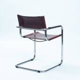Chaises Bauhaus en cuir, Fasem 1980s