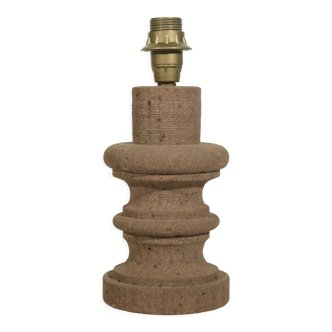 Lamp foot in red sandstone carved on the tower, France 1950s