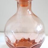 Pink molded glass decanter, Luminarc