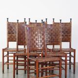 Ensemble de 6 chaises de salle à manger avec table extensible assortie