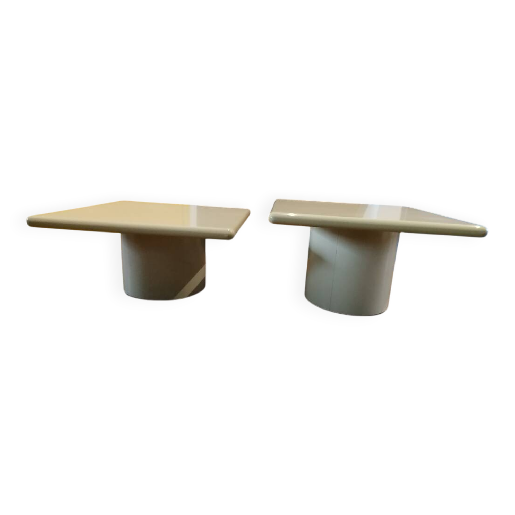 Vintage design nesting tables – lacquered wood & metal