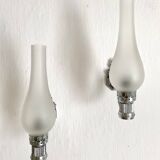 Pair of vintage silver fish wall lights