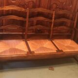 3-seater straw bench