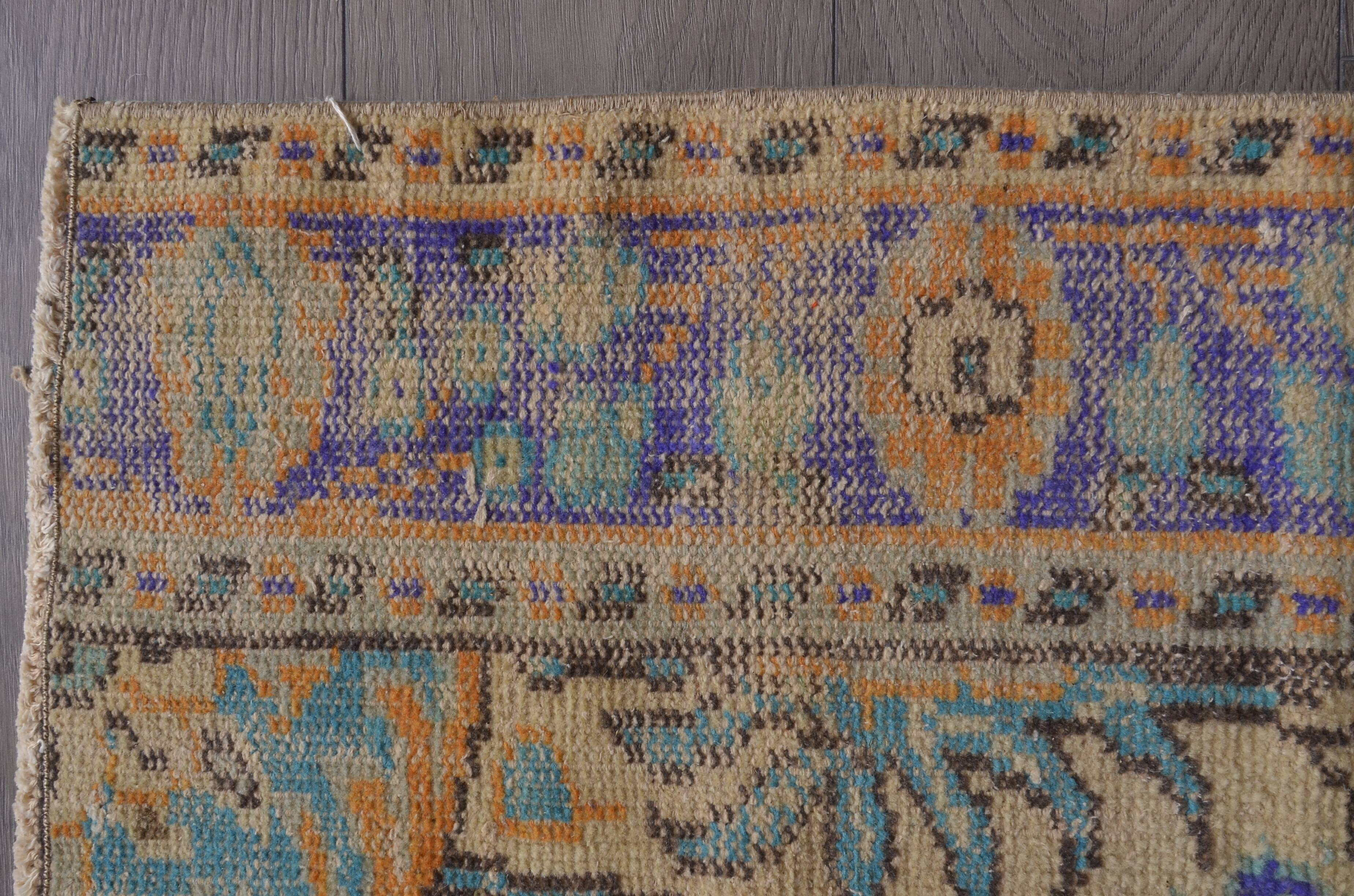 Vintage Handknotted Oushak Wool Rug sku2321