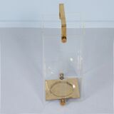 Hollywood Regency umbrella stand in acrylic and brass, 1980s – transparent design