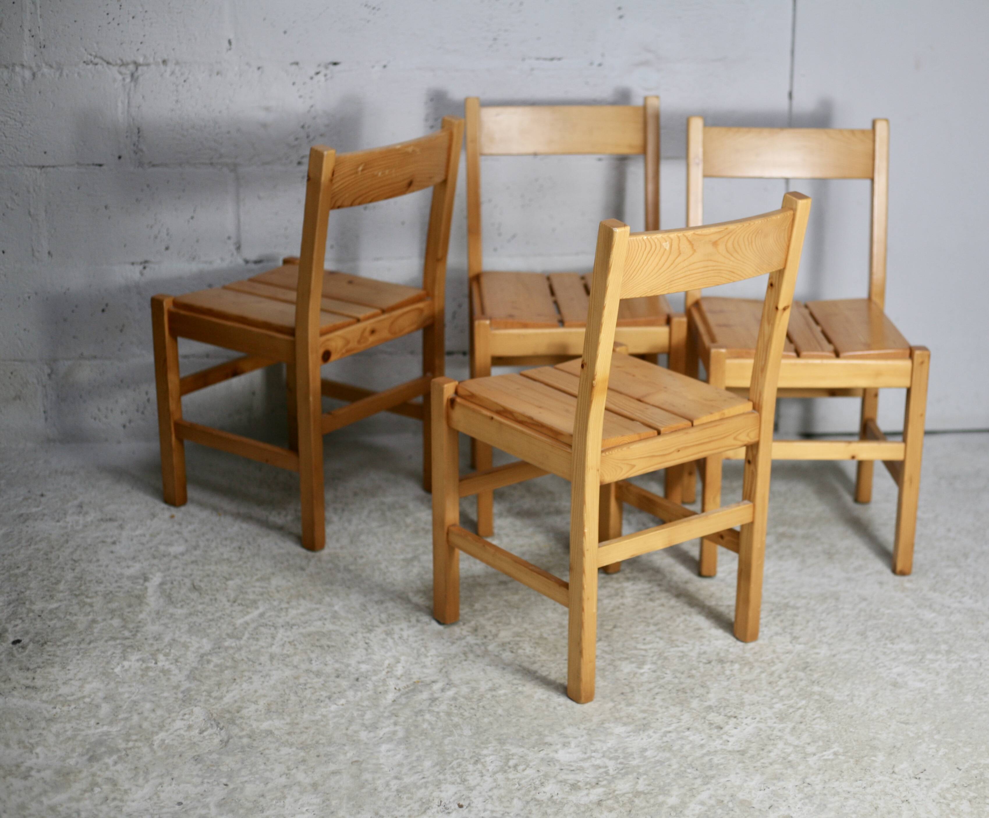 Charlotte Perriand (selection of) for Les Arcs, set of 4 chairs, France, circa 196