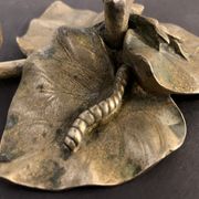 Art Nouveau bronze hand candle holder or cellar rat, 1900