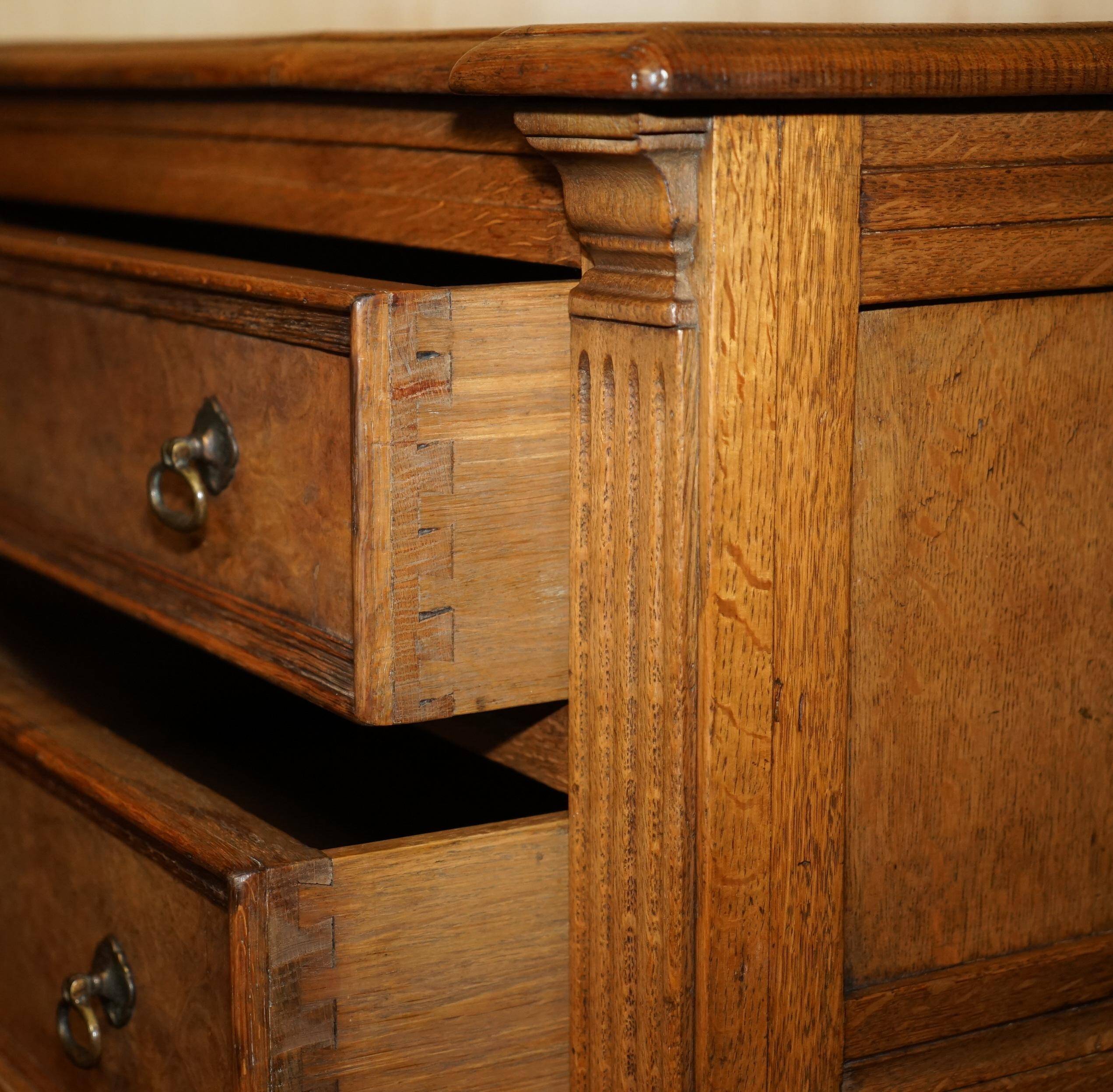 Tall oak Pollard commode circa 1900 - Large tallboy