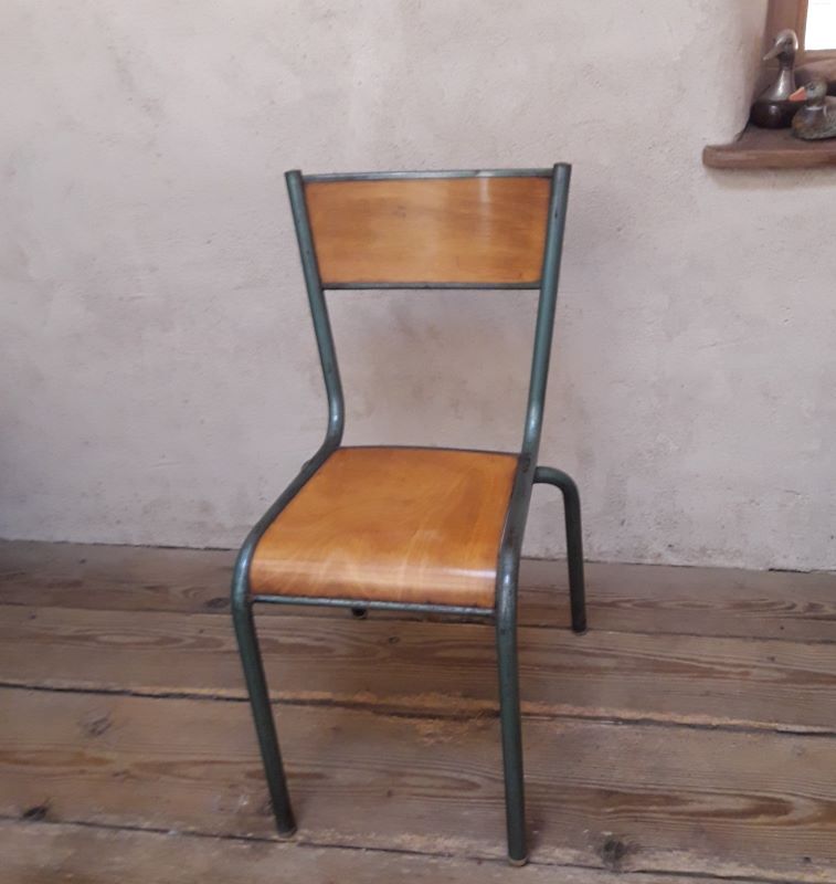 Metal and wood office chair