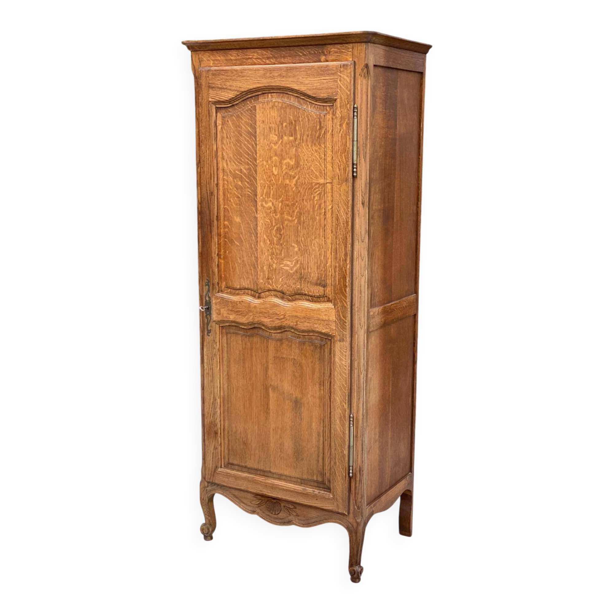 Louis XV solid oak boarding school wardrobe with rod