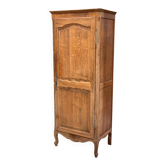 Armoire d'internat Louis XV bois massif chêne moyen satin avec tringle