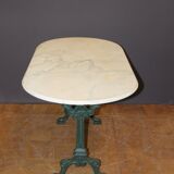 Bistro table in marble and cast iron around 1900