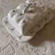 Handcrafted floral earthenware butter dish from the 1970s – Artisan production