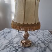 Lampe en laiton avec abat jour nacre vintage