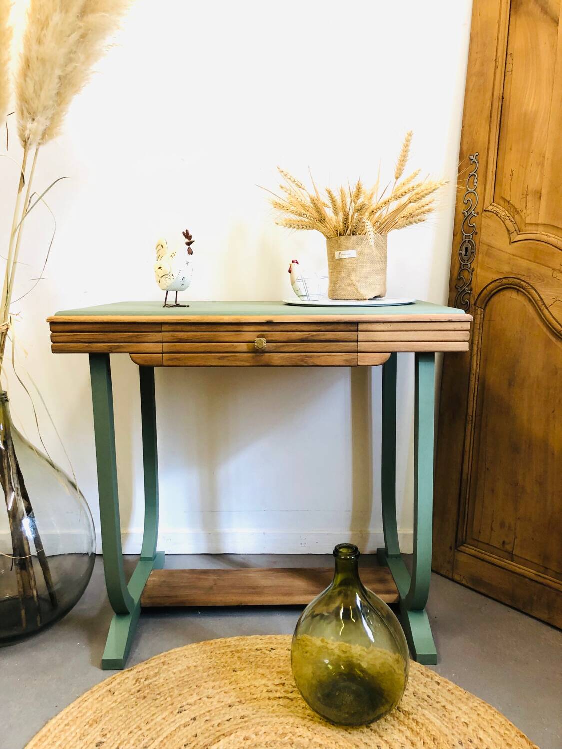 Art Deco walnut console