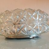 Vintage structured glass round ceiling lamp 60s-70s