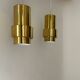Pair of vintage pendant lights, brass, Sweden 1960