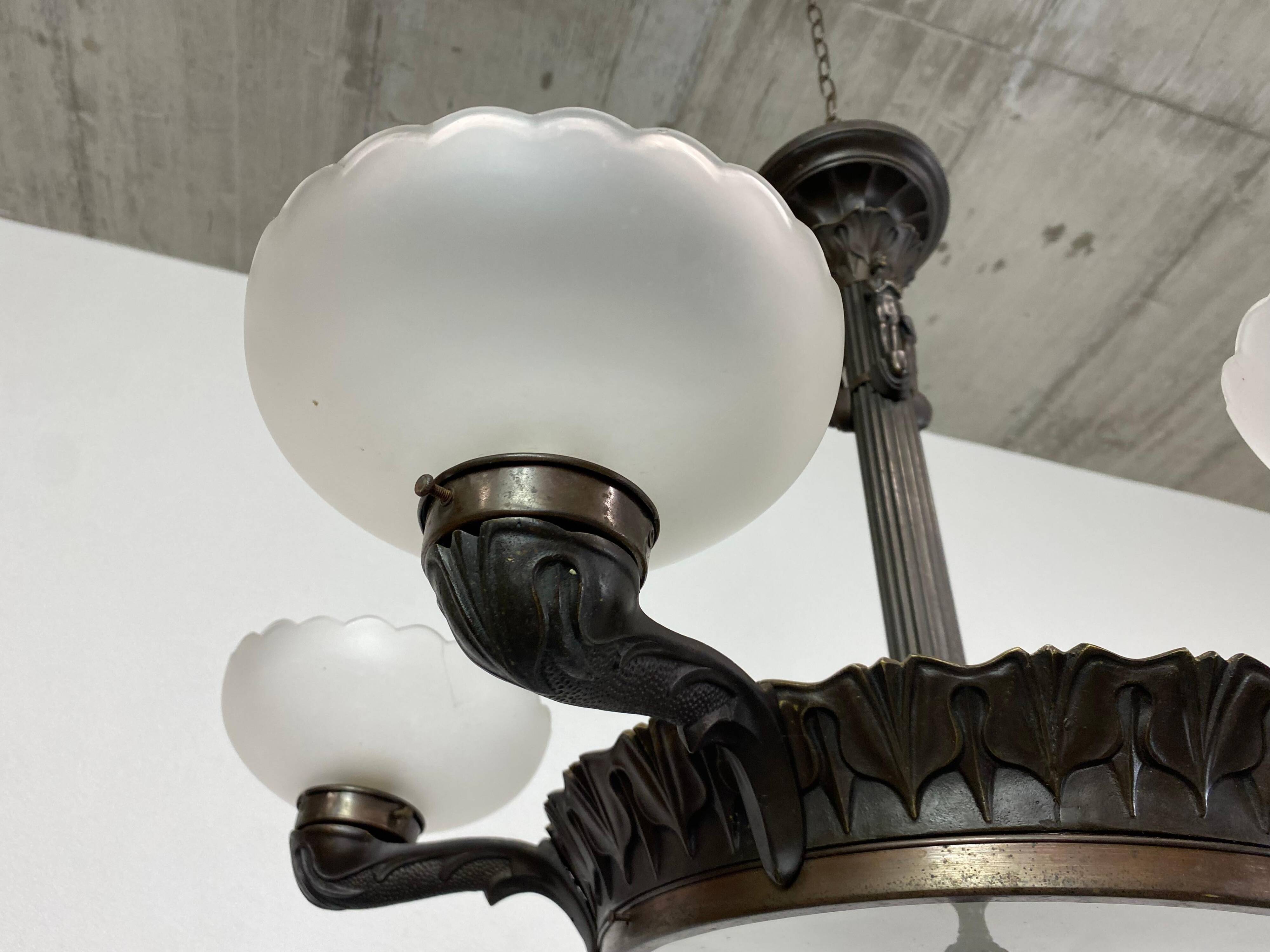 Bronze Secession chandelier