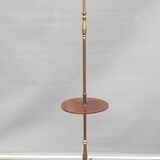 Brass floor lamp with neo-classical 3-light shelf