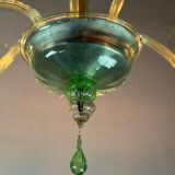 Green Murano glass Venetian chandelier, circa 1940