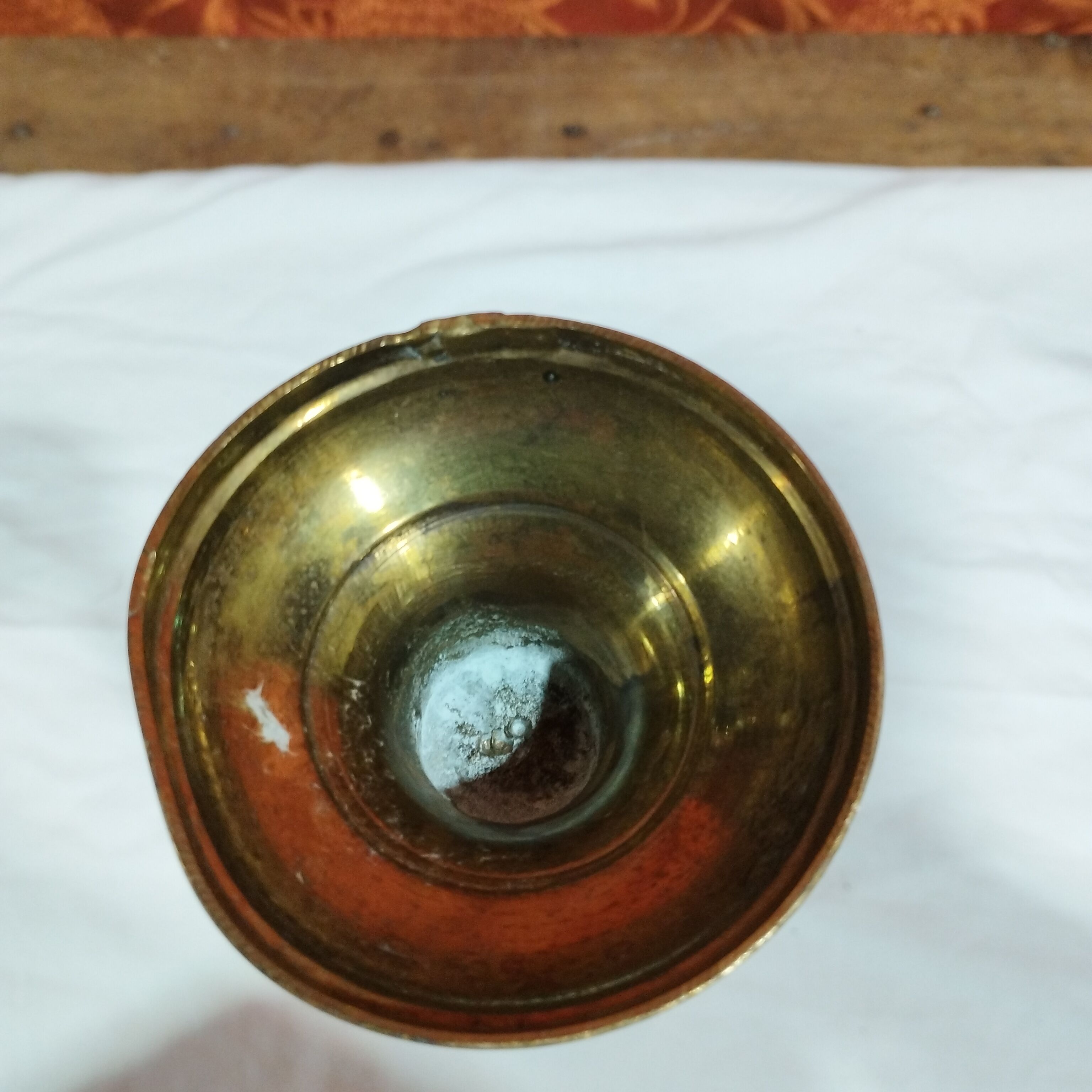 Old brass soliflore vase